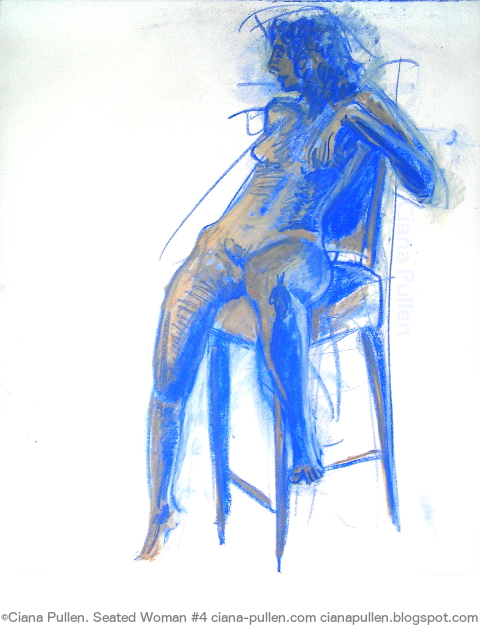 Seated Woman 4, Drawing from 2010 by Ciana Pullen; Dimensions: 18 inches × 24 inches × 0 inch; Materials: Chalk Pastel on Paper; Description:  © Ciana Pullen 2010