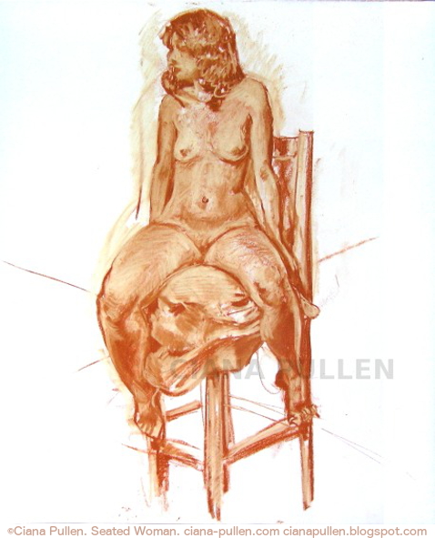 Seated Woman, Drawing from 2010 by Ciana Pullen; Dimensions: 18 inches × 24 inches × 0 inch; Materials: Chalk pastel on Paper; Description:  © Ciana Pullen 2010