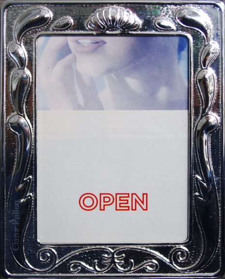 Open, Collage from 2012 by Ciana Pullen; Dimensions: 10 inches × 8 inches × 1 inch; Materials: Found photographs on Found picture frame; Description:  © Ciana Pullen 2012
